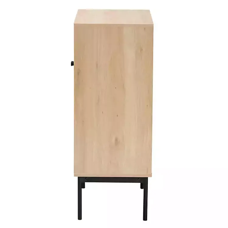 Kirklands Home Modern Natural Wood Rat Cabinet Tan New