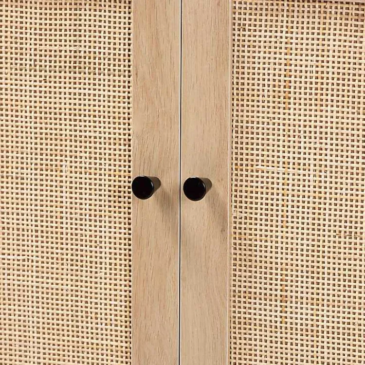 Kirklands Home Modern Natural Wood Rat Cabinet Tan New
