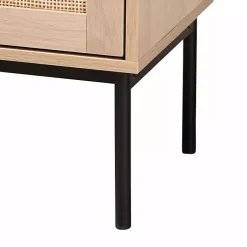 Kirklands Home Modern Natural Wood Rat Cabinet Tan New