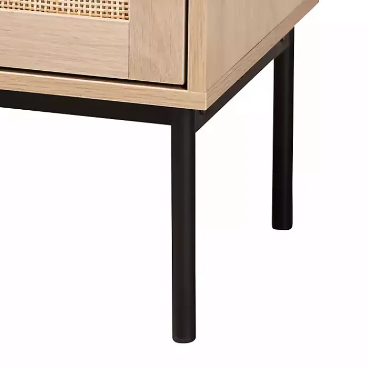 Kirklands Home Modern Natural Wood Rat Cabinet Tan New
