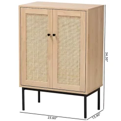 Kirklands Home Modern Natural Wood Rat Cabinet Tan New