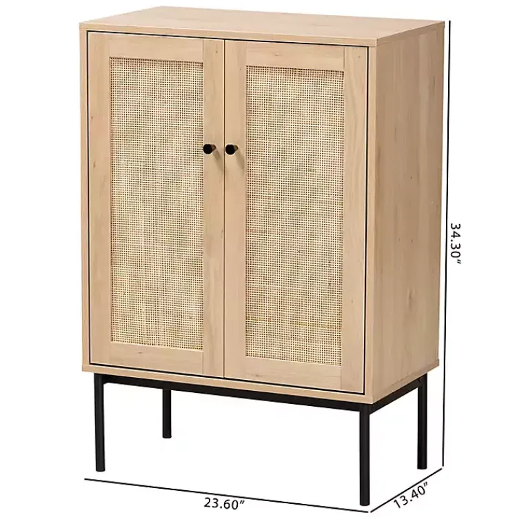 Kirklands Home Modern Natural Wood Rat Cabinet Tan New