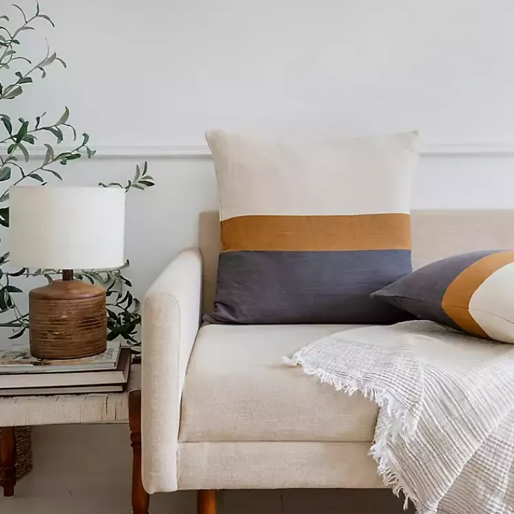 Pillows>Kirklands Home Modern Neutral Stripe Pillow