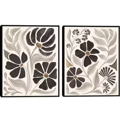 Kirklands Home Modern Petals Framed Canvas Art Prints, Set of 2 Discount
