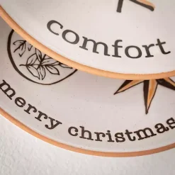 Christmas Dining & Entertaining>Kirklands Home Modern White Cozy Christmas Snack Plates, Set of 4