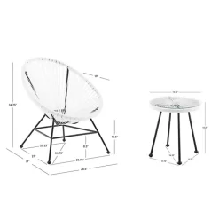 Kirklands Home Modern Wicker 3-pc. Outdoor Patio Set White Best