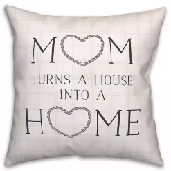 Pillows>Kirklands Home Mom Turns a House into a Home Pillow White