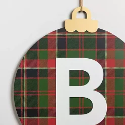 Monogram Seasonal Decor>Kirklands Home Monogram B Plaid Ornament Wall Plaque