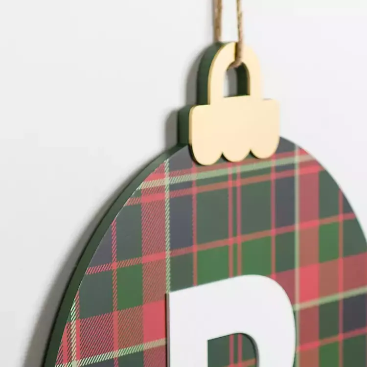 Monogram Seasonal Decor>Kirklands Home Monogram B Plaid Ornament Wall Plaque