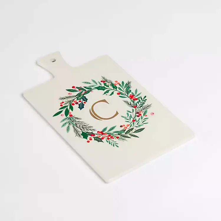 Monogram Seasonal Decor>Kirklands Home Monogram C Christmas Wreath Serving Board