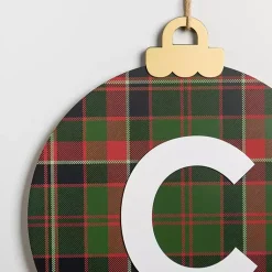 Monogram Seasonal Decor>Kirklands Home Monogram C Plaid Ornament Wall Plaque