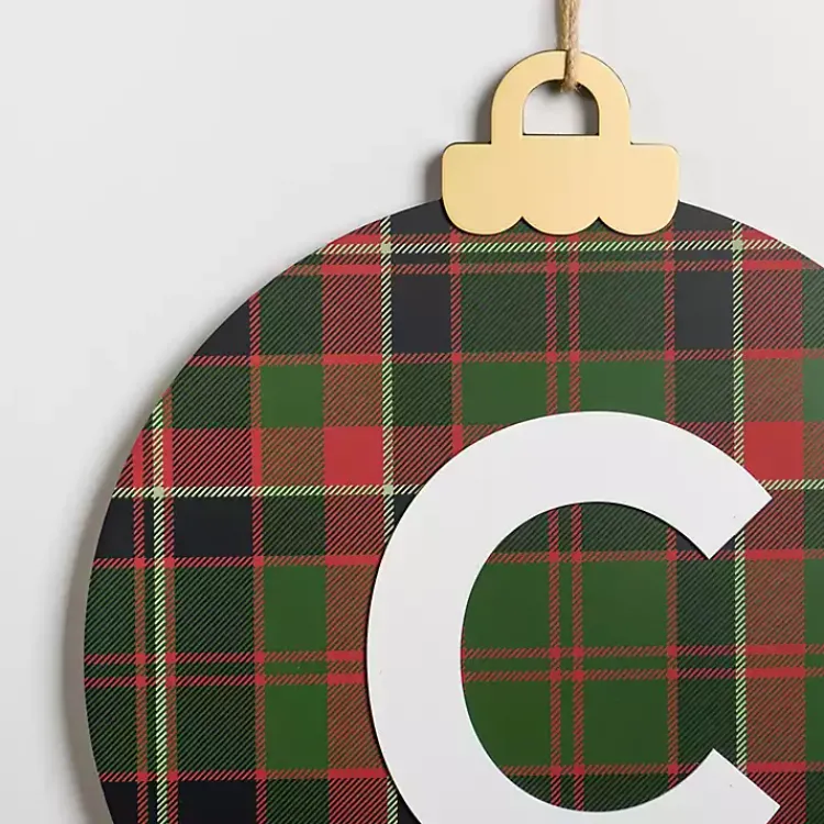 Monogram Seasonal Decor>Kirklands Home Monogram C Plaid Ornament Wall Plaque