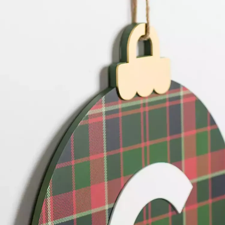 Monogram Seasonal Decor>Kirklands Home Monogram C Plaid Ornament Wall Plaque