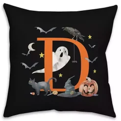 Halloween>Kirklands Home Monogram D Halloween Indoor/Outdoor Pillow