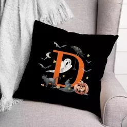 Halloween>Kirklands Home Monogram D Halloween Indoor/Outdoor Pillow
