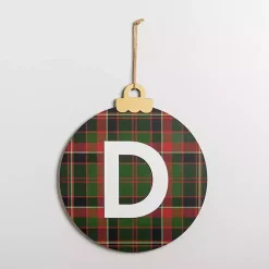 Monogram Seasonal Decor>Kirklands Home Monogram D Plaid Ornament Wall Plaque