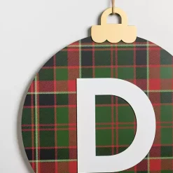 Monogram Seasonal Decor>Kirklands Home Monogram D Plaid Ornament Wall Plaque