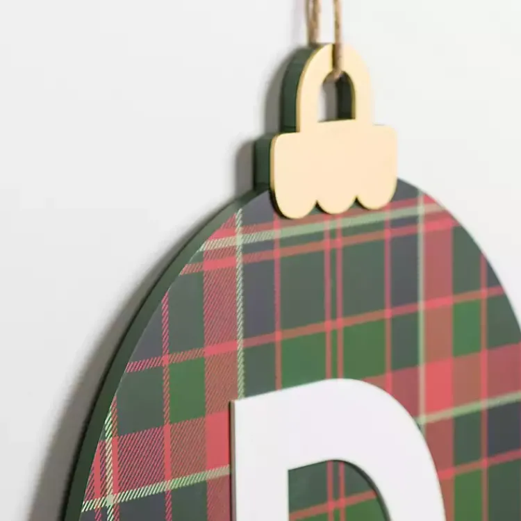 Monogram Seasonal Decor>Kirklands Home Monogram D Plaid Ornament Wall Plaque