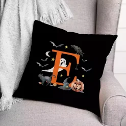 Halloween>Kirklands Home Monogram E Halloween Indoor/Outdoor Pillow