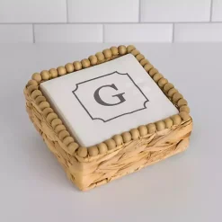 Kirklands Home Monogram G Beaded Napkin Holder Set Clearance