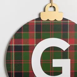 Monogram Seasonal Decor>Kirklands Home Monogram G Plaid Ornament Wall Plaque