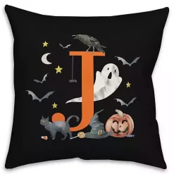 Halloween>Kirklands Home Monogram J Halloween Indoor/Outdoor Pillow