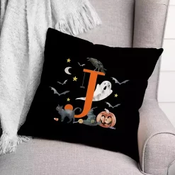 Halloween>Kirklands Home Monogram J Halloween Indoor/Outdoor Pillow
