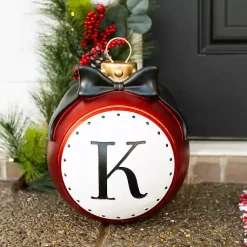Monogram Seasonal Decor>Kirklands Home Monogram K Outdoor Christmas Ornament