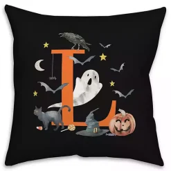 Halloween>Kirklands Home Monogram L Halloween Indoor/Outdoor Pillow