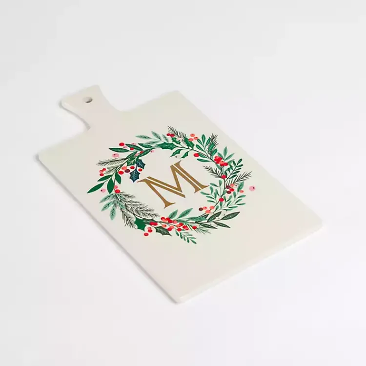 Monogram Seasonal Decor>Kirklands Home Monogram M Christmas Wreath Serving Board