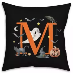 Halloween>Kirklands Home Monogram M Halloween Indoor/Outdoor Pillow