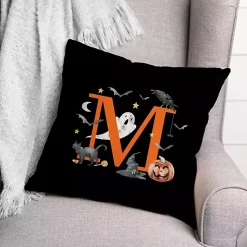 Halloween>Kirklands Home Monogram M Halloween Indoor/Outdoor Pillow