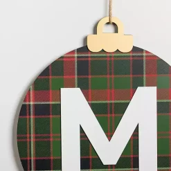 Monogram Seasonal Decor>Kirklands Home Monogram M Plaid Ornament Wall Plaque
