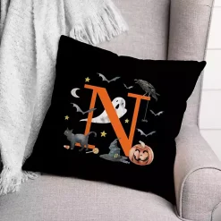 Halloween>Kirklands Home Monogram N Halloween Indoor/Outdoor Pillow