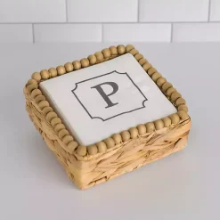 Kirklands Home Monogram P Beaded Napkin Holder Set Online