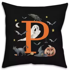 Halloween>Kirklands Home Monogram P Halloween Indoor/Outdoor Pillow