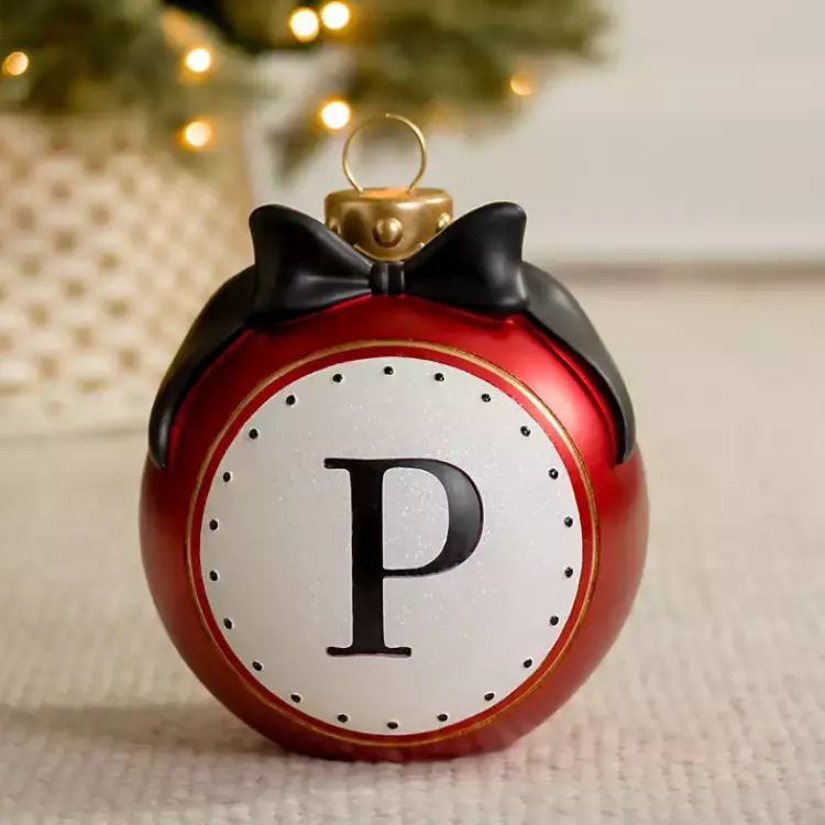 Monogram Seasonal Decor>Kirklands Home Monogram P Outdoor Christmas Ornament