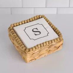 Kirklands Home Monogram S Beaded Napkin Holder Set Clearance