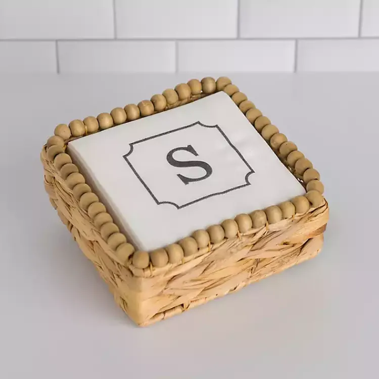 Kirklands Home Monogram S Beaded Napkin Holder Set Clearance
