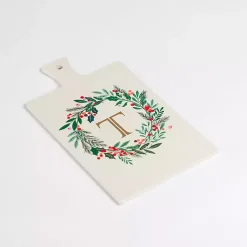 Monogram Seasonal Decor>Kirklands Home Monogram T Christmas Wreath Serving Board