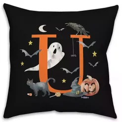 Halloween>Kirklands Home Monogram U Halloween Indoor/Outdoor Pillow