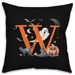 Halloween>Kirklands Home Monogram W Halloween Indoor/Outdoor Pillow