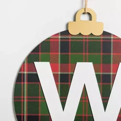 Monogram Seasonal Decor>Kirklands Home Monogram W Plaid Ornament Wall Plaque