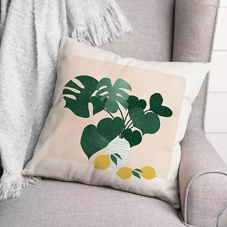 Kirklands Home Monstera and Lemons Outdoor Pillow Online