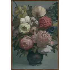 Kirklands Home Moody Floral Bouquet Framed Canvas Art Print Multi Discount