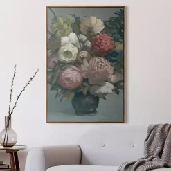 Kirklands Home Moody Floral Bouquet Framed Canvas Art Print Multi Discount