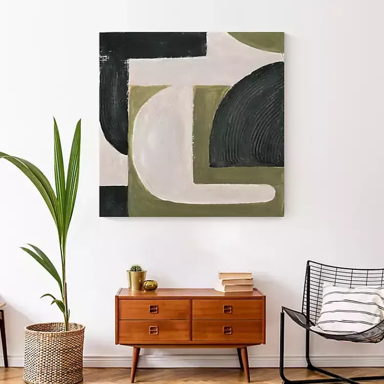 Kirklands Home Moody Green Shapes I Canvas Art Print Discount