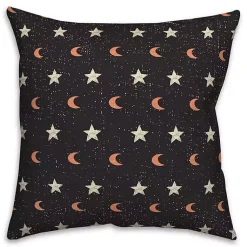 Halloween>Kirklands Home Moon and Stars Halloween Pillow Black