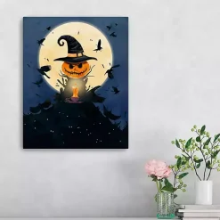 Halloween>Kirklands Home Moonlit Jack O Lantern Canvas Art Print, 16x20