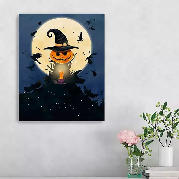 Halloween>Kirklands Home Moonlit Jack O Lantern Canvas Art Print, 16x20